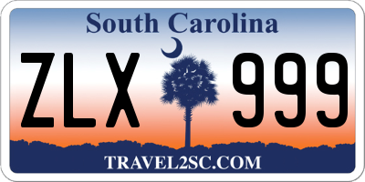 SC license plate ZLX999