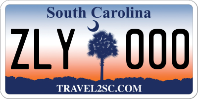 SC license plate ZLY000