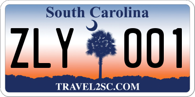SC license plate ZLY001