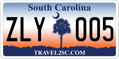SC license plate ZLY005