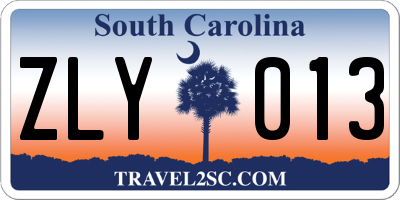 SC license plate ZLY013