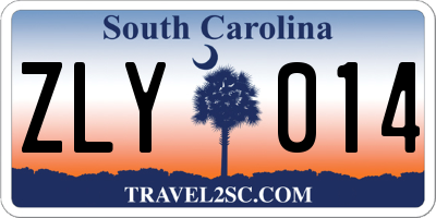 SC license plate ZLY014