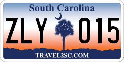 SC license plate ZLY015