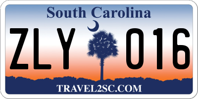 SC license plate ZLY016