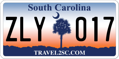 SC license plate ZLY017