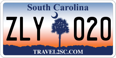 SC license plate ZLY020