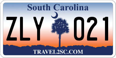 SC license plate ZLY021