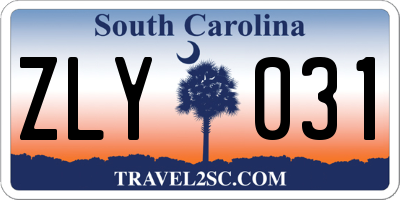 SC license plate ZLY031