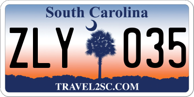 SC license plate ZLY035