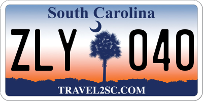 SC license plate ZLY040