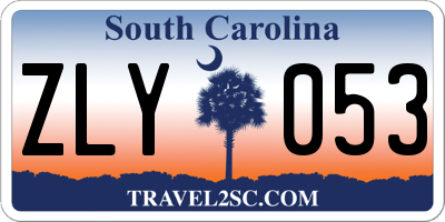 SC license plate ZLY053