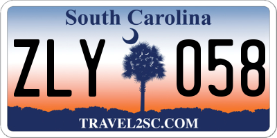 SC license plate ZLY058