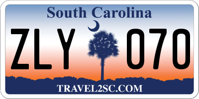 SC license plate ZLY070