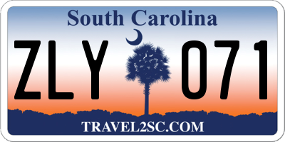 SC license plate ZLY071
