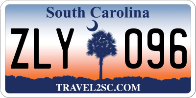 SC license plate ZLY096