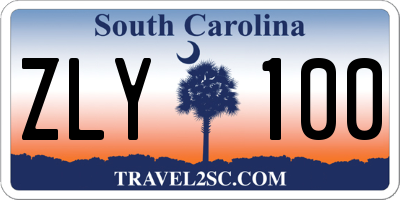 SC license plate ZLY100