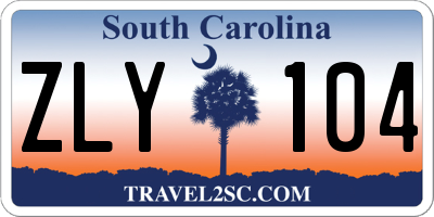 SC license plate ZLY104