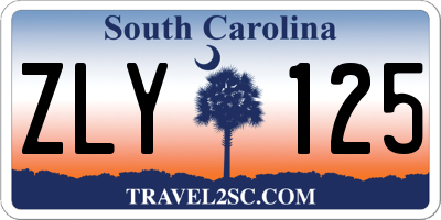 SC license plate ZLY125