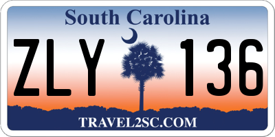 SC license plate ZLY136