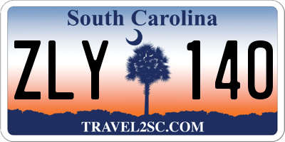 SC license plate ZLY140