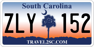 SC license plate ZLY152