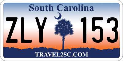 SC license plate ZLY153