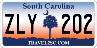 SC license plate ZLY202