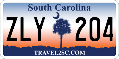 SC license plate ZLY204
