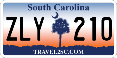 SC license plate ZLY210