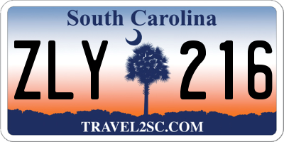 SC license plate ZLY216