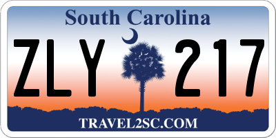 SC license plate ZLY217