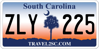 SC license plate ZLY225