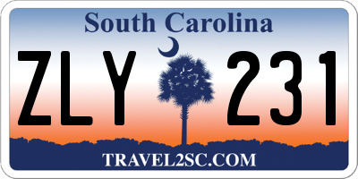 SC license plate ZLY231
