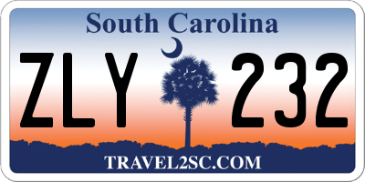 SC license plate ZLY232