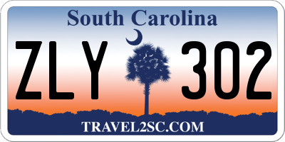 SC license plate ZLY302
