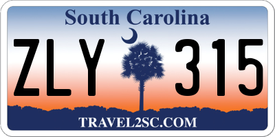 SC license plate ZLY315
