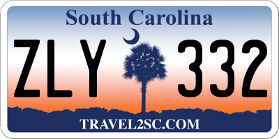 SC license plate ZLY332