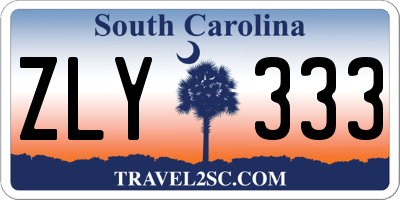 SC license plate ZLY333