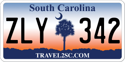SC license plate ZLY342
