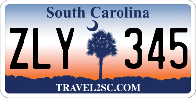 SC license plate ZLY345