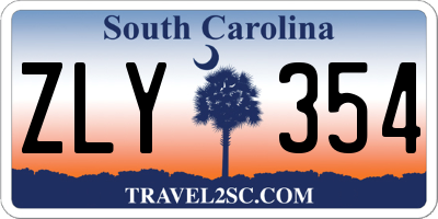 SC license plate ZLY354