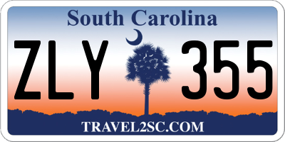SC license plate ZLY355