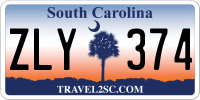 SC license plate ZLY374