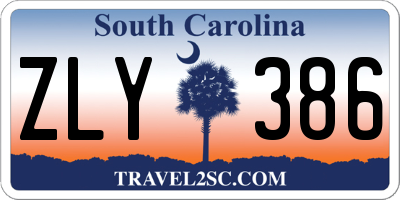 SC license plate ZLY386