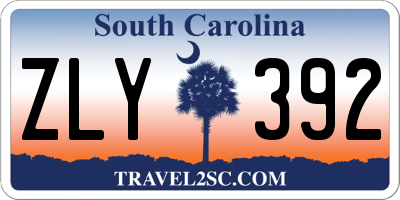 SC license plate ZLY392