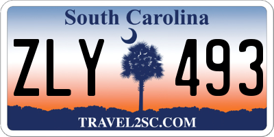 SC license plate ZLY493