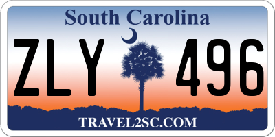 SC license plate ZLY496