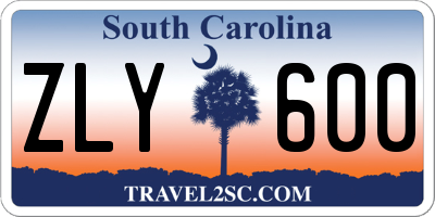 SC license plate ZLY600