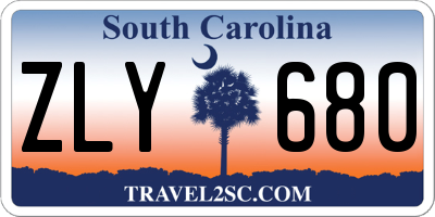 SC license plate ZLY680