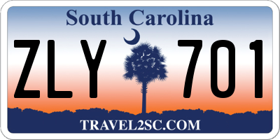 SC license plate ZLY701